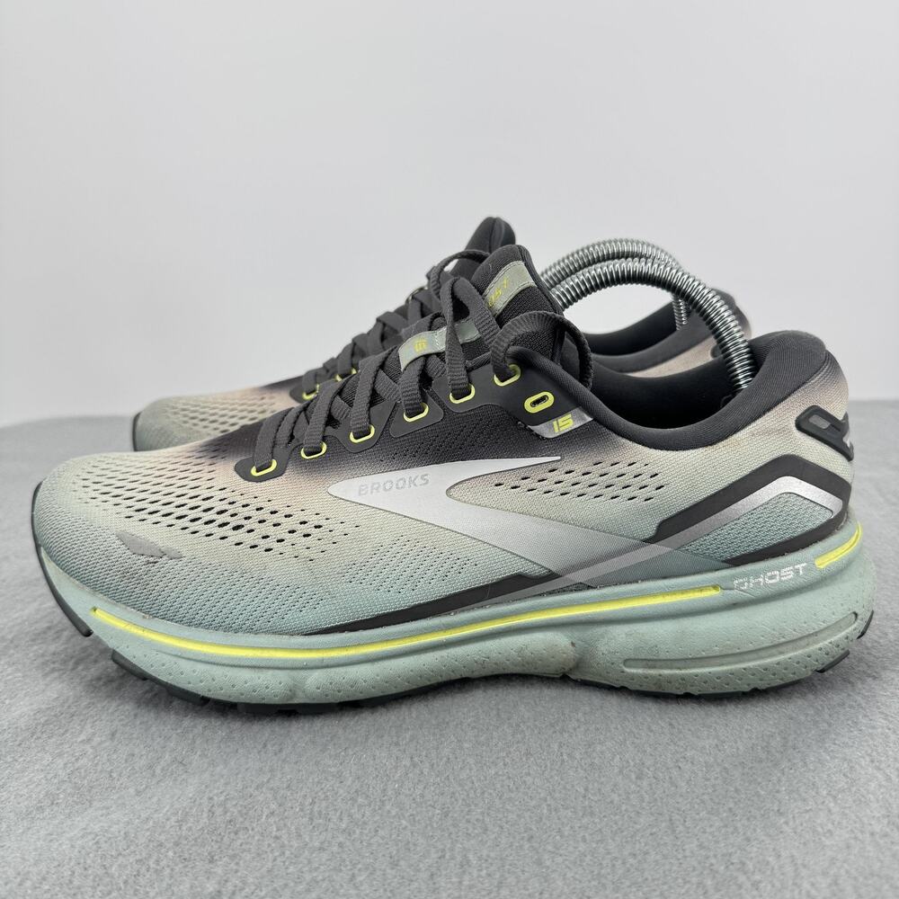 Brooks Ghost 15 Mens 8.5 D Gray Green Running Shoes 1103931D091